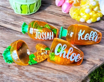 Easter Favor, Easter Candy Holder, Personalized Easter Carrot, Easter Basket Filler, Easter Egg Hunt, Easter Treat Container, Carrot Jar