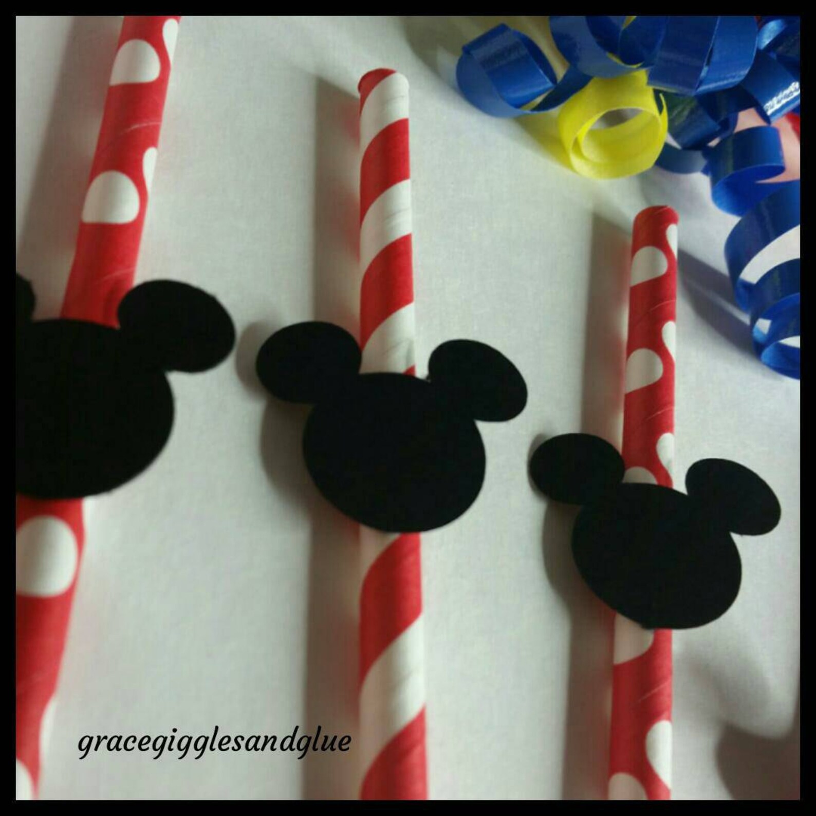 12 Mickey Mouse Straws Mickey Party Straws Baby Shower Etsy
