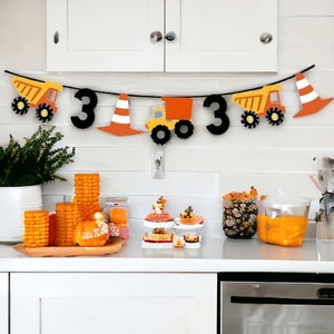 Personalized Construction Party Banner, Demo Party Garland