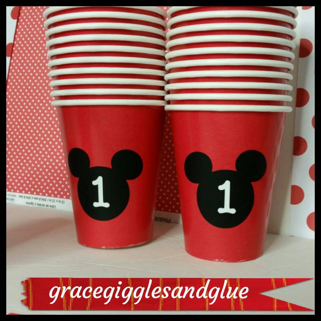 12 Personalized Mickey Mouse Cups | Etsy