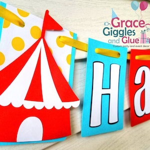 Circus/Carnival Themed Name Banner, Circus/Carnival Happy Birthday Banner