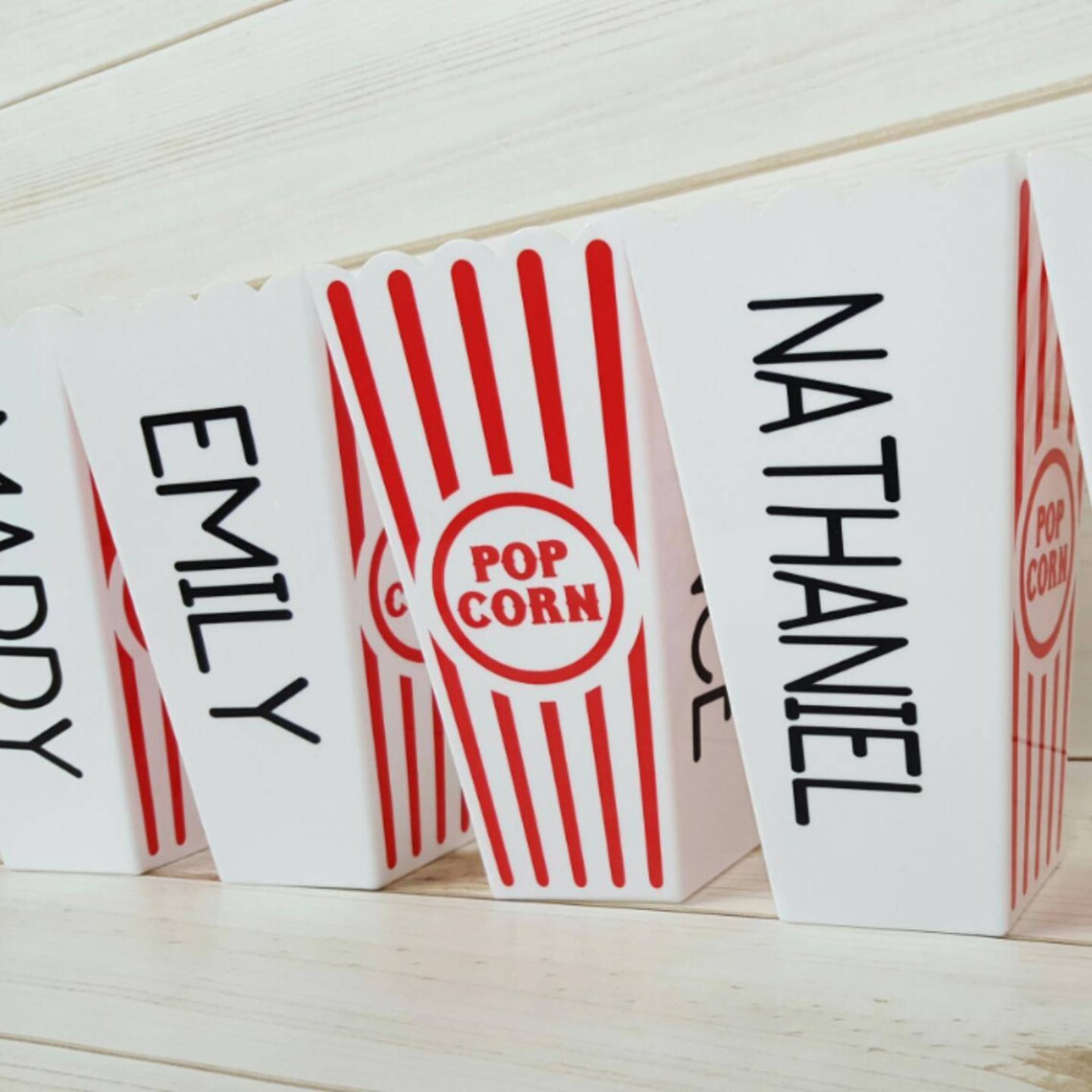 5 Personalized Reusable Popcorn Tubs Family Movie Night Tubs Etsy