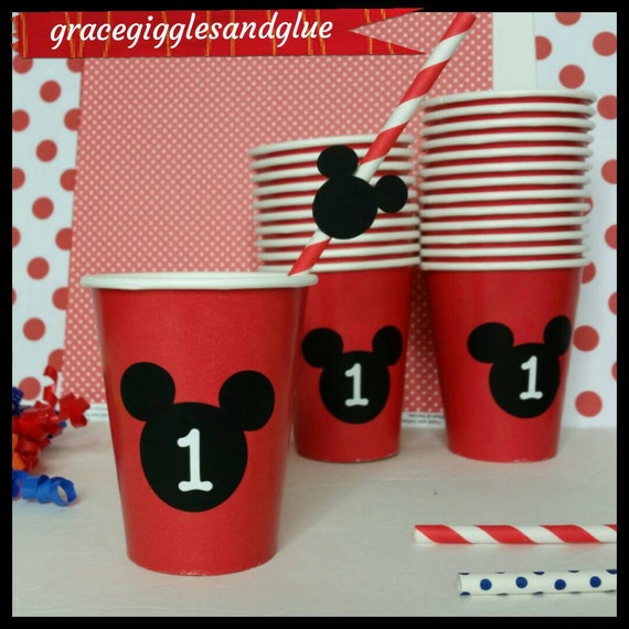 12 Personalized Mickey Mouse Cups Etsy