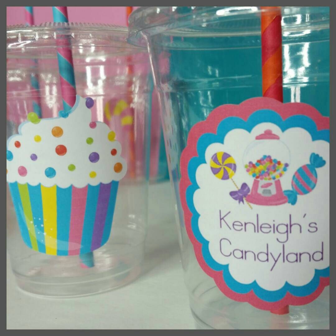 Colorful Plastic Soda Cups with Straws Graphic by sargatal