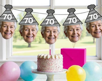 70th Birthday Banner, Photo 70th Birthday Banner, 70th Birthday Decorations