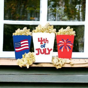 4th of July Snack/Favor Boxes, 4th of July Party Popcorn Box