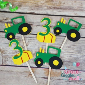 Tractor Themed Cupcake  Toppers