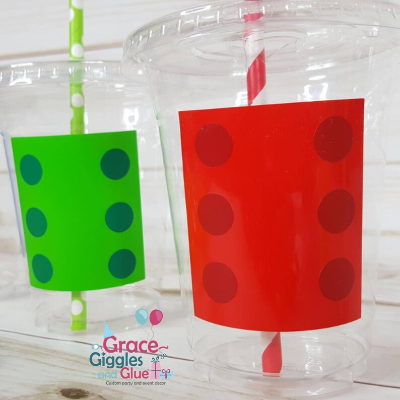 Building Block Themed Party Cups With Straws and Lids Etsy