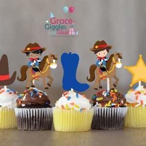 Cowboy Themed Cupcake Toppers, Wild West Cupcake Toppers - Etsy
