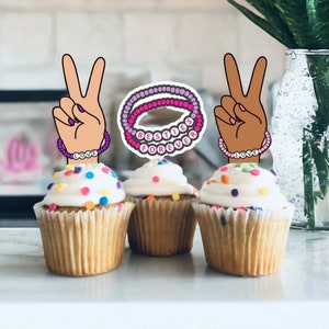 Friendship Bracelet Cupcake Toppers, Birthday Era Cupcake Topper