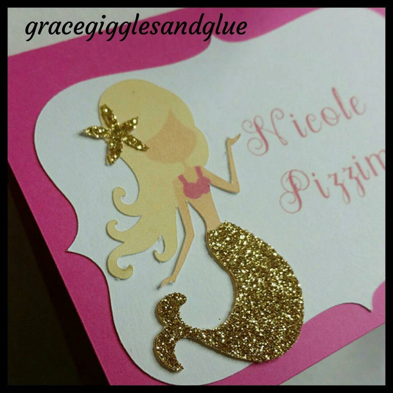 Under The Sea Cupcake Toppers 12 Glitter Mermaid Cupcake Toppers Baby Shower Cupcake Toppers