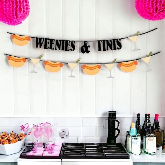 Weenies and Tinis Banner, Martini Bachelorette Banner, Martini Garland