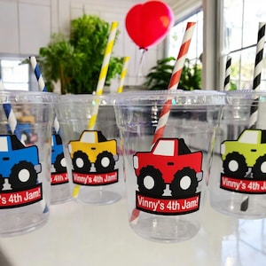 Personalized Monster Truck party cups