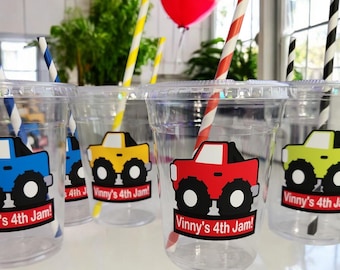 Personalized Monster Truck party cups