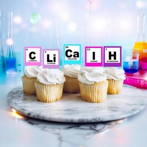 Science Periodic Table Themed Cupcake Toppers