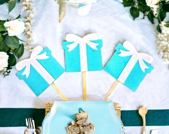 Luxury Giftbox Inspired Cupcake Toppers, Bridal Cupcake Topper, Engagement Ring Topper