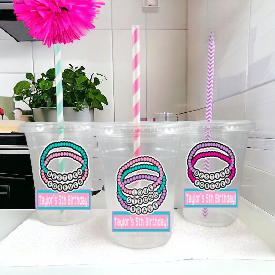 Friendship Bracelet Themed Party Cups, Birthday Era Cups - Etsy
