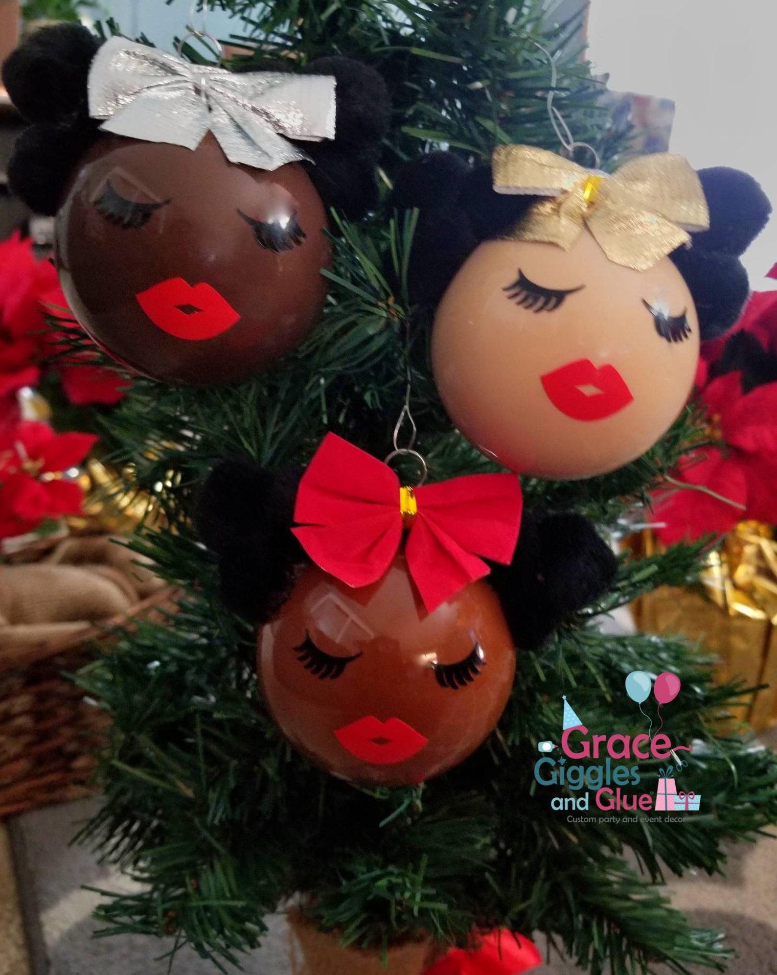 Personalized African American Ornaments Black Christmas Etsy