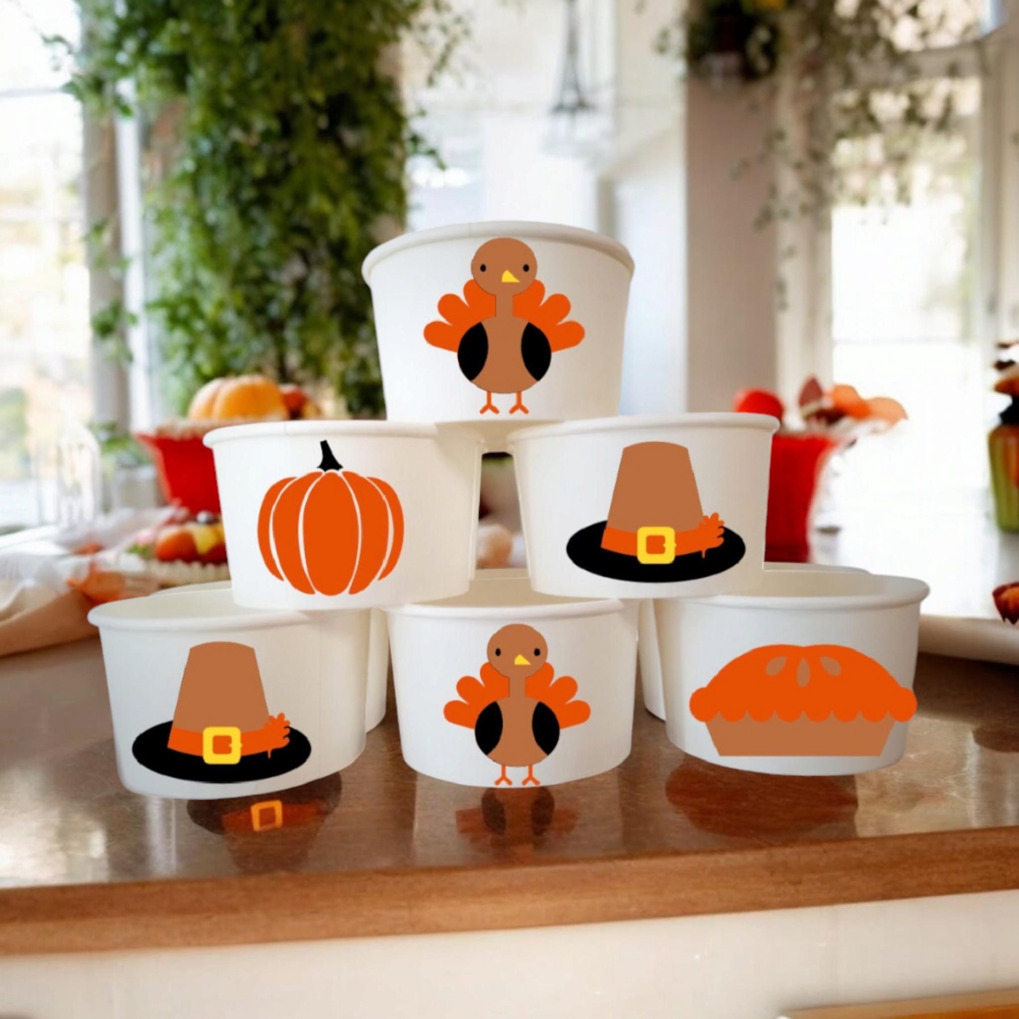 27Pcs Thanksgiving Cupcake Toppers - Turkey Friendsgiving Party Decorations