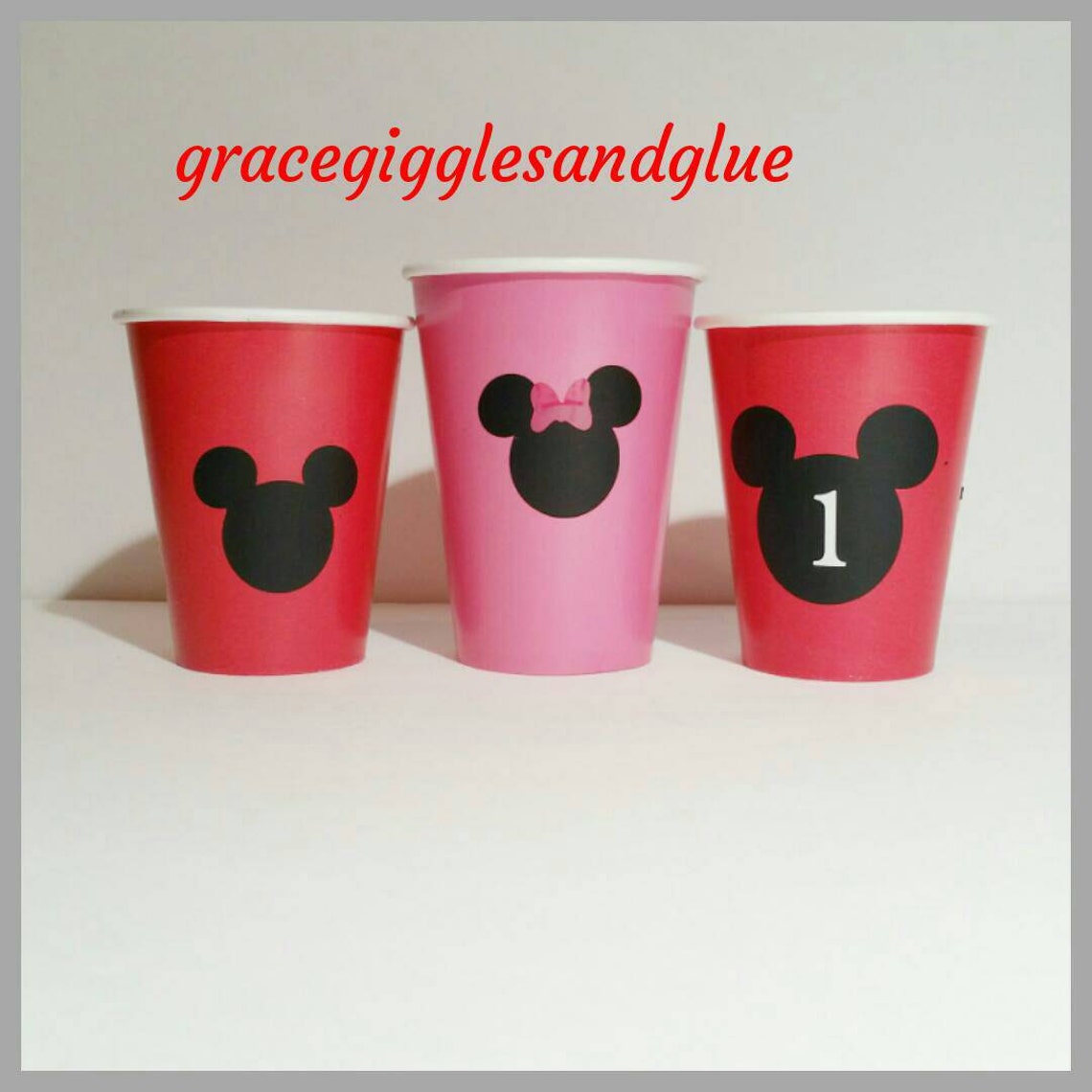 12 Personalized Mickey Mouse Cups Etsy