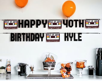 BEST OF 1986-40th Birthday Banner,  40th Party Banner, 40th Birthday Decorations Party Banner 80s