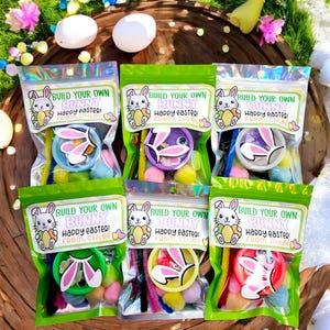 Build a Bunny Easter Favor Kits,  Easter Kids Party Favors, Easter Basket Stuffers,  Easter Classroom Favor, Classroom Student Gift