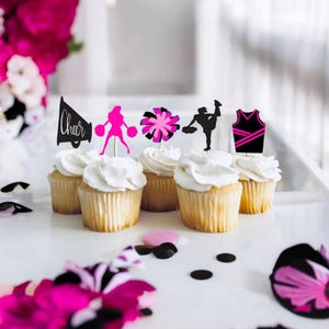 Cheerleading Themed Cupcake Toppers