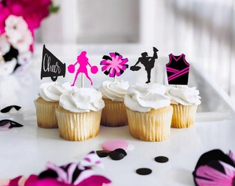Cheerleading Themed Cupcake Toppers
