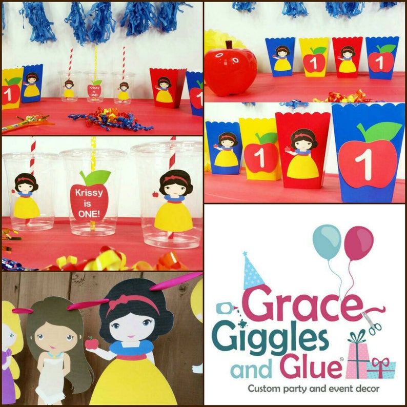10 Personalized Snow White Inspired Favor Snack Boxes