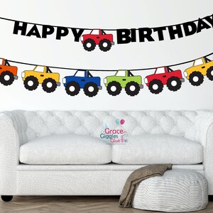 Custom Monster Truck Banner, Monster Truck Garland