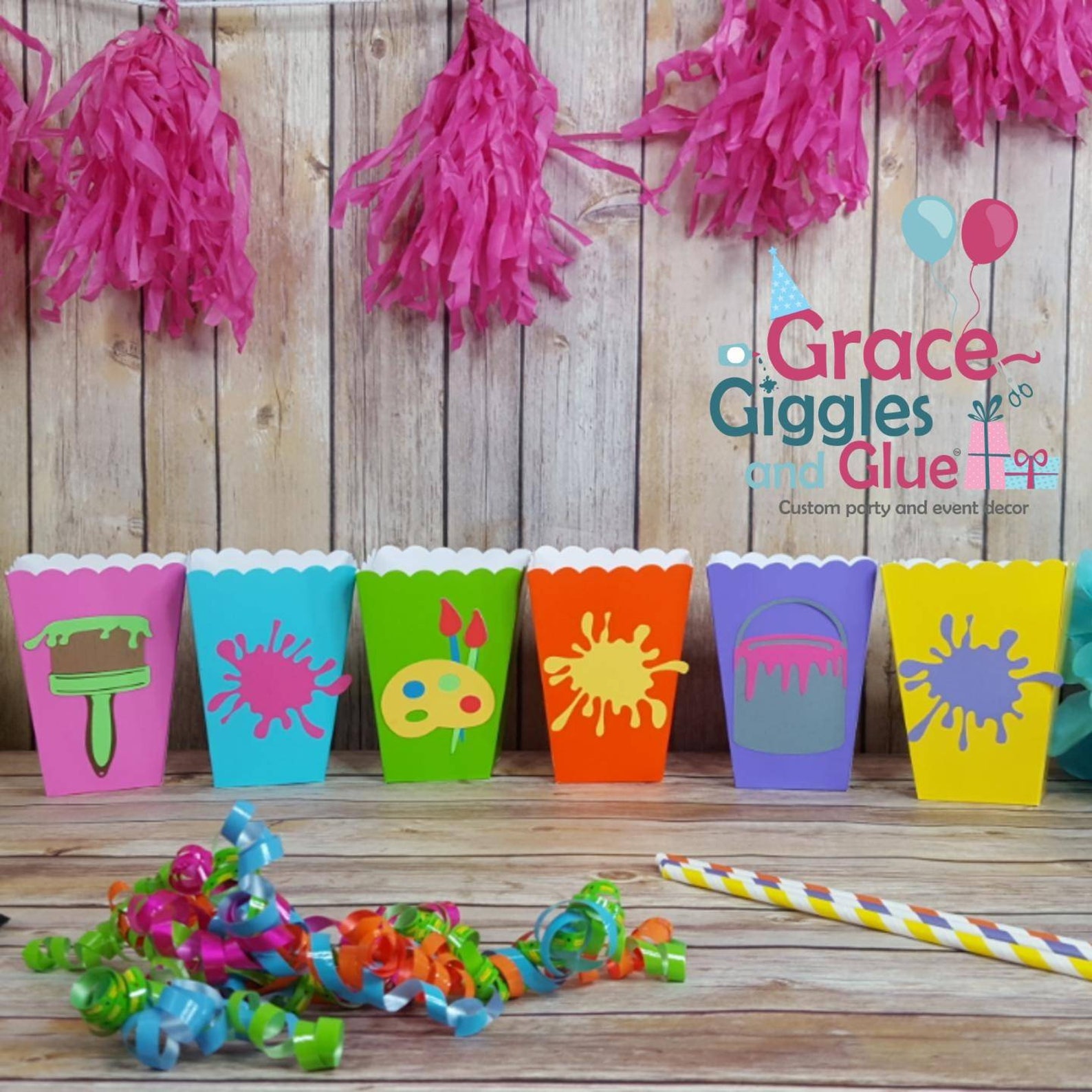 Paint/crafts Party Favor Boxes Etsy