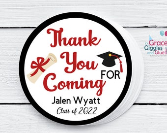 12 Custom Graduation  Favor Stickers, Graduation Adhesive Party Tags