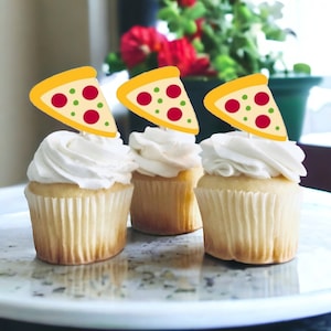 Pizza Themed Cupcake Toppers