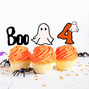 Ghost Themed Cupcake Toppers, Spooky One Cupcake Toppers