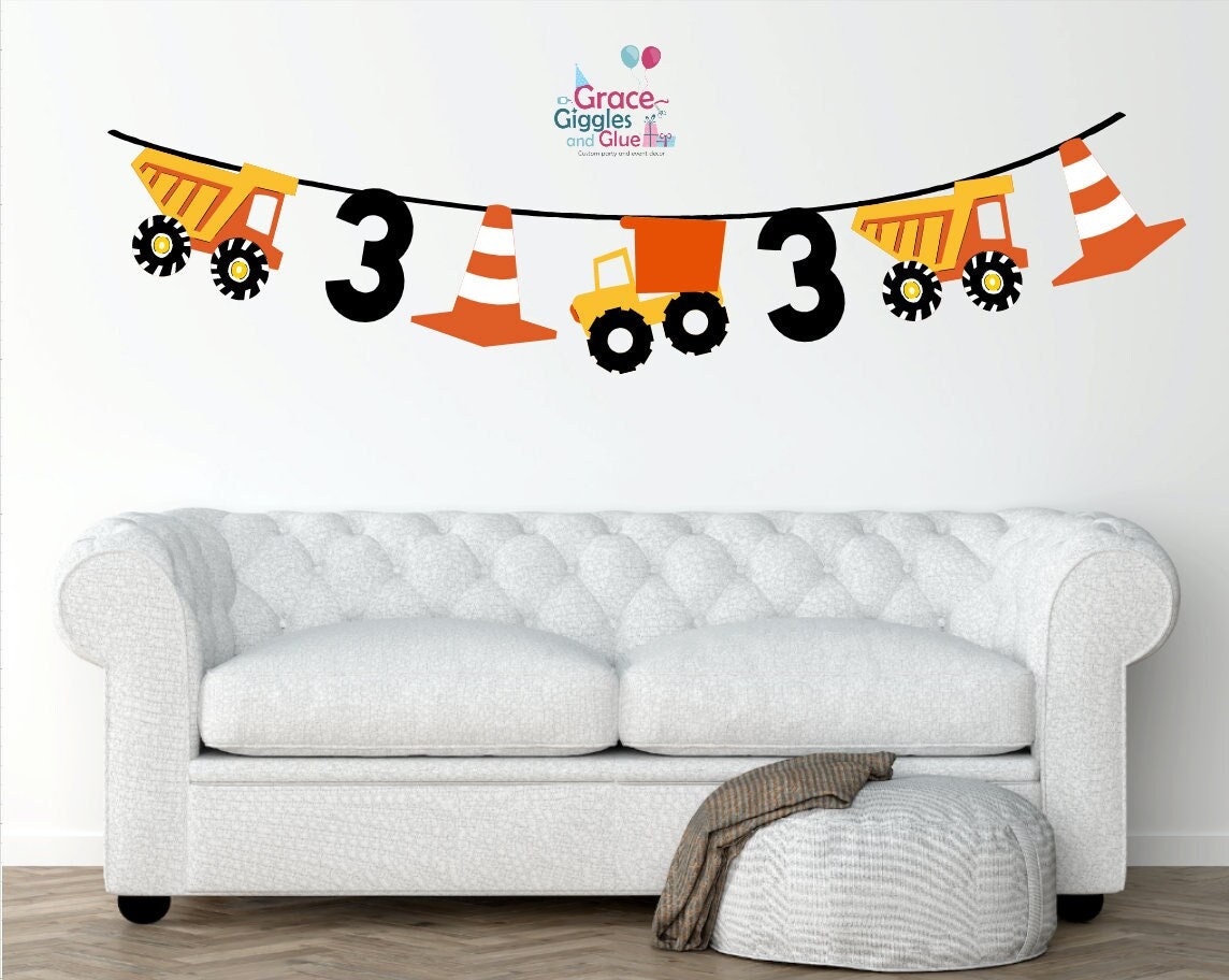 Personalized Construction Party Banner Demo Party Garland