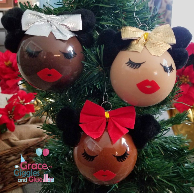 Personalized African American Ornaments Black Christmas Etsy