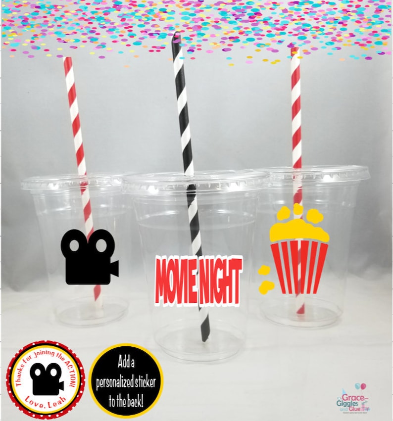 Movie Themed Party Cups Etsy