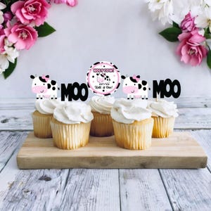 Cow Themed Cupcake Toppers, Holy Cow Cupcake Toppers