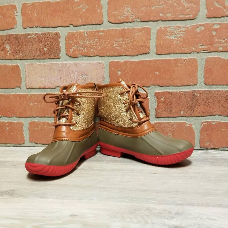 Girl/'s Glitter Duck Boots
