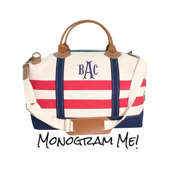 Weekender Bag Monogram Bag Personalized duffel nautical Etsy