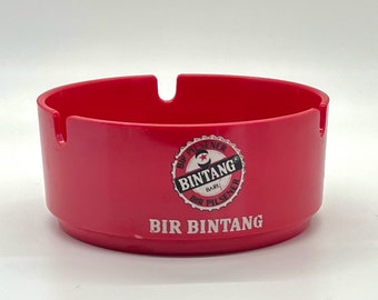 Vintage Bintang Beer Ashtray - Red Plastic Collectible