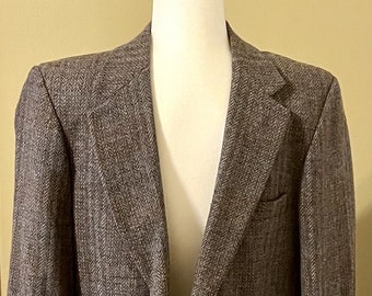 Men's Gray Tweed Sport Coat - 2 Button - Estimated Size 38 Regular - Eagle Brand - Vintage 1980 Men's Apparel