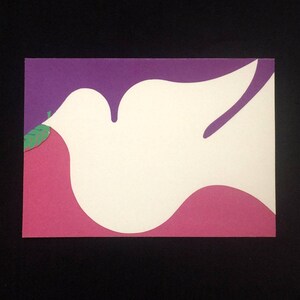 Single Card - Christmas Dove Card - Original Design by Terri Zekman - Recycled Paper Products Inc. - Vintage 1987 Christmas Greeting Card