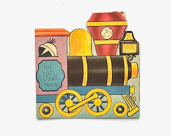 Retro Cheerful Train Get-Well Card - Nostalgic Well Wishes – Vintage 1960s Greeting Card