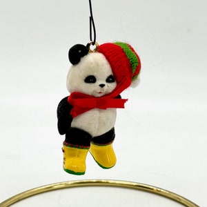 Panda Bear Ornament - Holiday Decoration - Festive Christmas Gift – Vintage 1990s Unique Tree Ornament