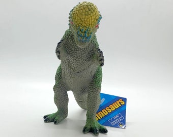 Pachycephalosaurs – Realistic Figure – Rubber Based Material – Colorful 5 3/4-Inch Dinosaur – Vintage 1990’s Toy Dinosaur