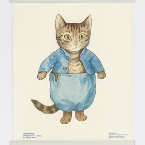 Tom Kitten - Beatrix Potter Art - Nursery Wall Decor - Storybook Illustration Gift – Vintage 1970s Frameable Art