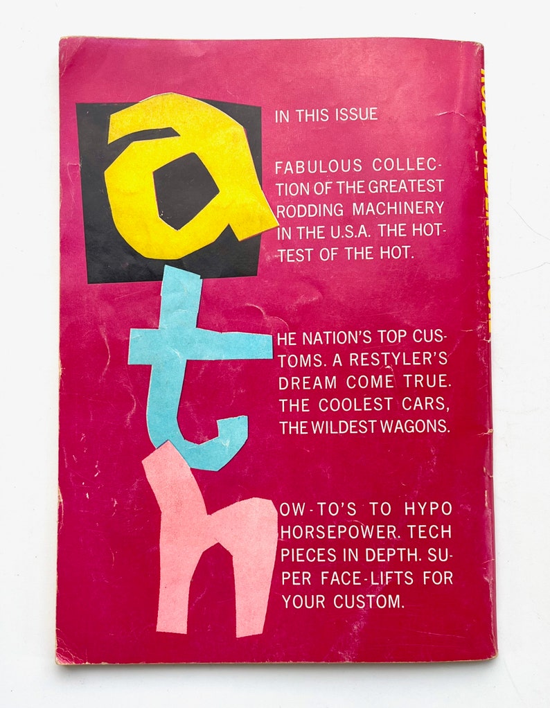 May include: A magazine cover with the word "ath" in large, colorful letters. The text "In This Issue" is at the top of the cover, and the text "Fabulous Collection of the Greatest Rodding Machinery in the U.S.A. The Hottest of the Hot." is below the word "ath".