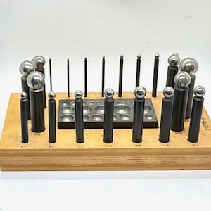 Pepetools Dapping Punch Set - 22 Punches with Block & Wooden Base - Jewelry Making Tool - High Precision - Pepetools 161.500