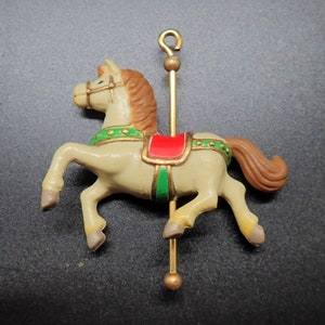 Carousel Horse Christmas Ornament -  Merry Go Round - Vintage 1980 - Holiday Decoration and Decor